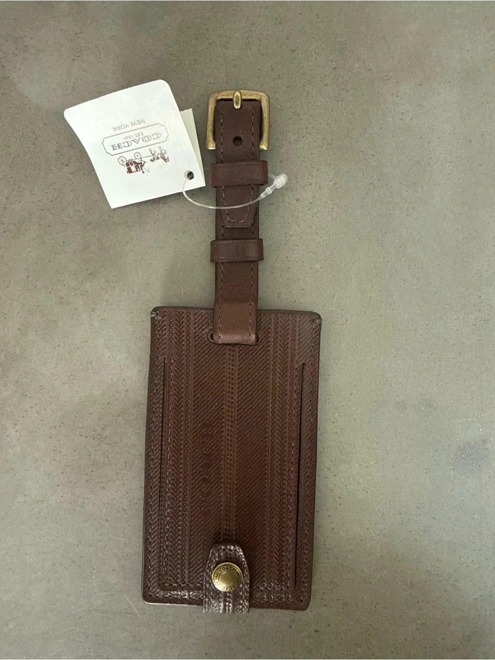 Coach Brown Leather Luggage Tag